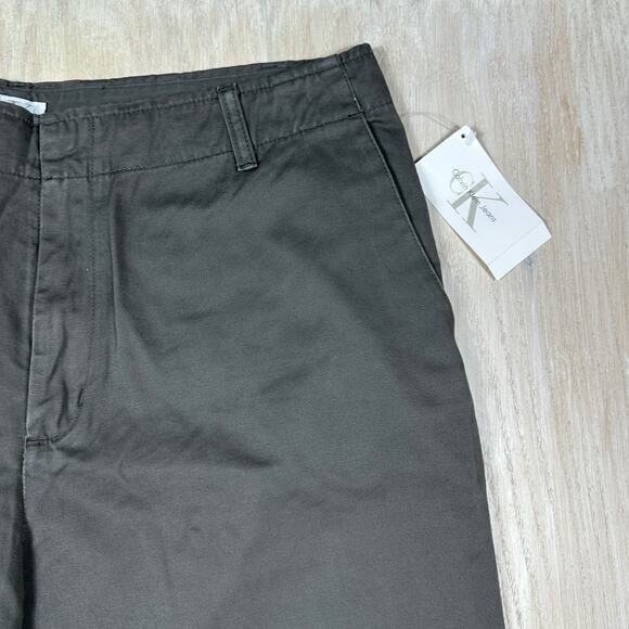 NWT Calvin Klein Weekend Khaki Flat Front Relaxed Leg Solid Beige Y2K Pants 16 - Picture 3 of 15